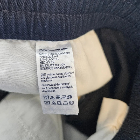 Tommy Hilfiger Mens Black Tie Elastic Waist Cotton Leisure Pants Sz M - Picture 12 of 13